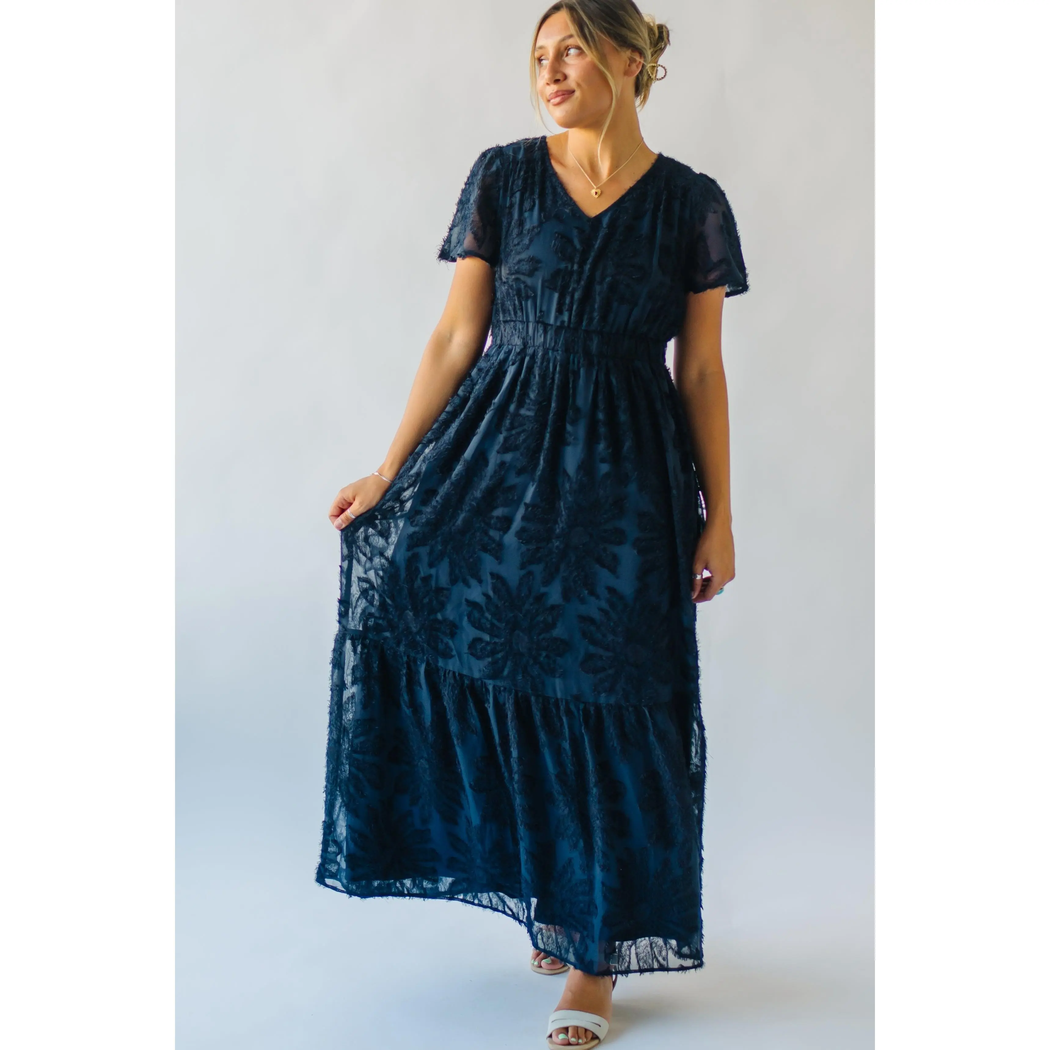 Piper & Scoot: The Theater Detail Maxi Dress in Navy