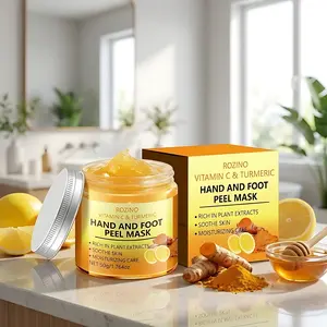 Vitamin C & Turmeric Peel-off Mask, 1 Box Deep Moisturizing Hand & Foot Mask, Brightening & Hydrating Care for Women & Men, Exfoliating & Nutritious