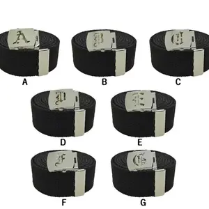 Initial Buckle with Belt - Personalized Accessory for Men and Women, Black Color, Military Canvas Design, Adjustable Buckle Vintage Western Belt Western Cowboy Belt