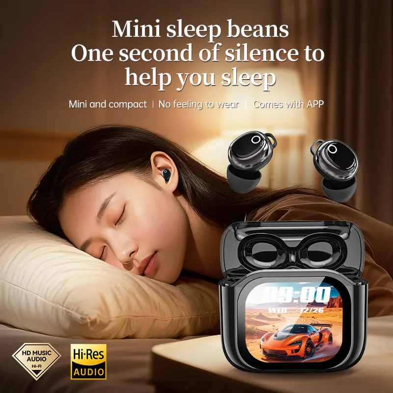 Bluetooth Sleep Earbuds for Side Sleepers, Ultra Comfortable Mini Wireless Earbuds with ENC Noise Reduction, 30H Playtime for Sleeping, Travel & Work