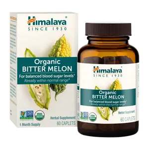 Himalaya Organic Bitter Melon Caplets, Herbal Supplement for Balanced Blood Sugar Levels, 60 Count