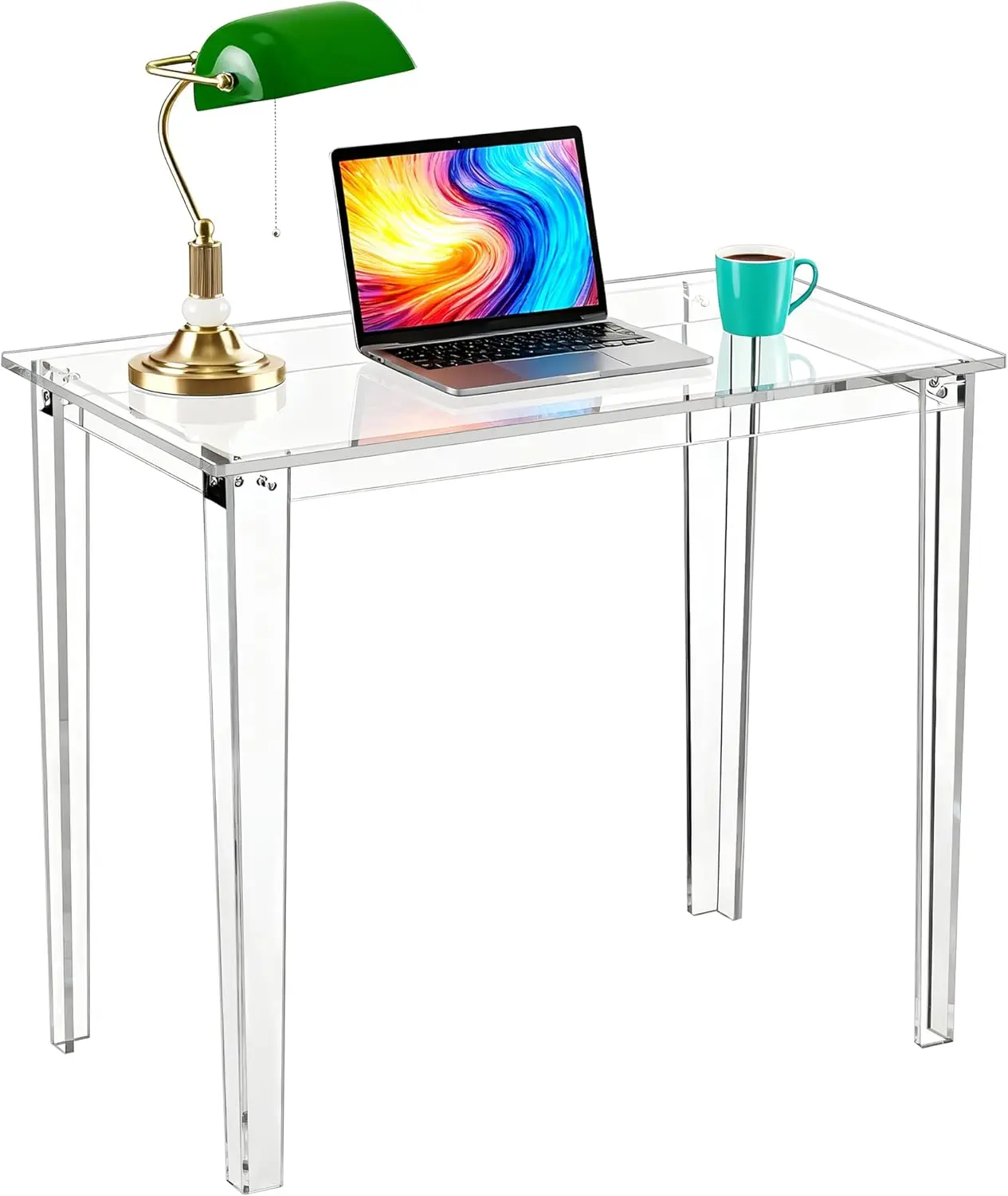 【SummerFinds】Solaround 31.5" Clear Acrylic Desk, Modern Writing Desk for Home Office, Transparent Computer Desk for Bedroom, Apartment & Small Spaces homedecor