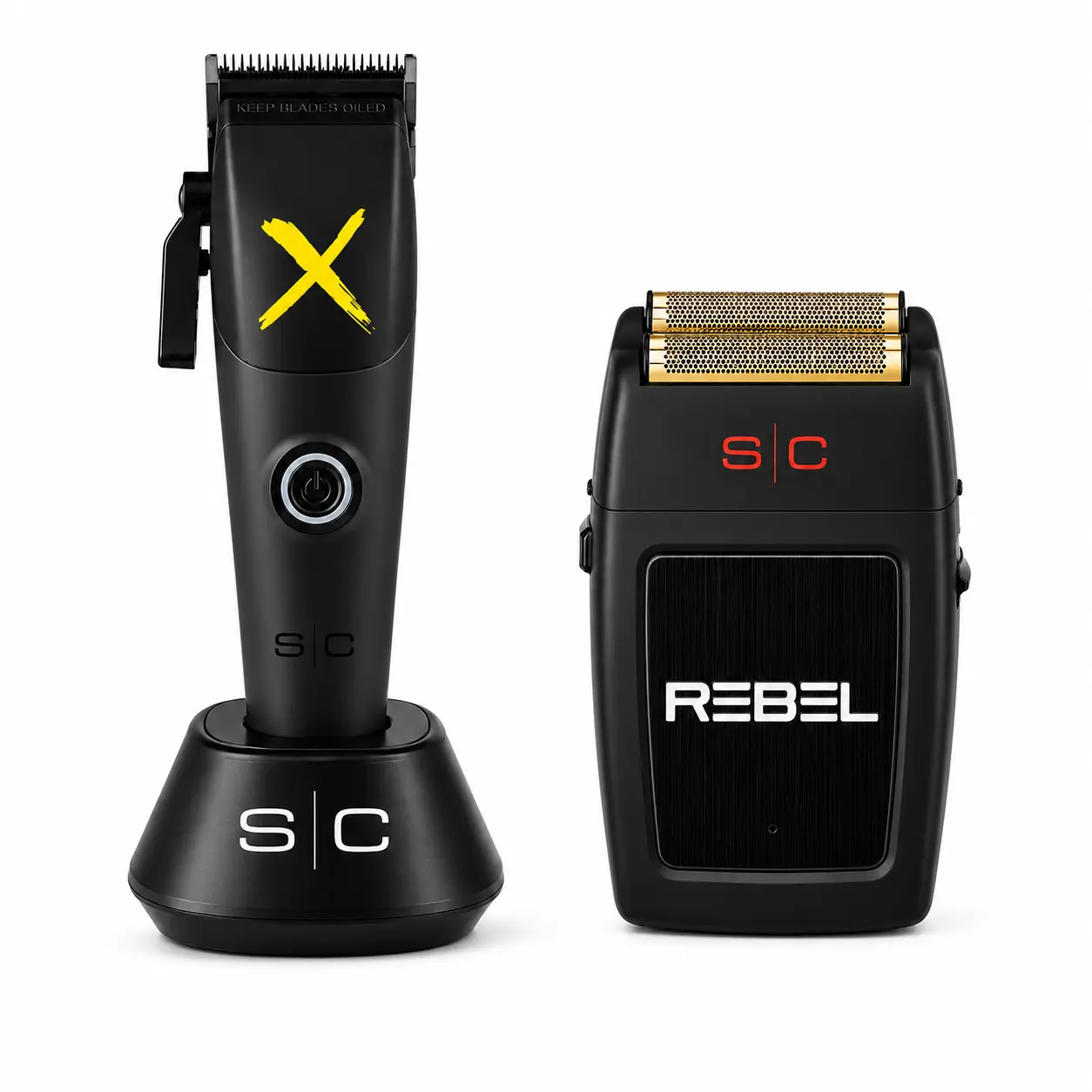 StyleCraft Instinct-X Cordless Clipper & StyleCraft Rebel Super Torque Foil Shaver SC608M+SC802B
