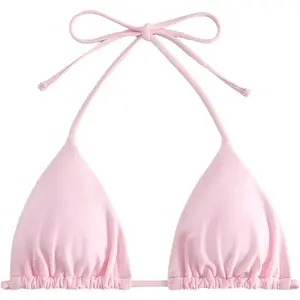 Women's Sexy Solid Triangle Bikini Top Halter String Micro Bathing Suit Tops
