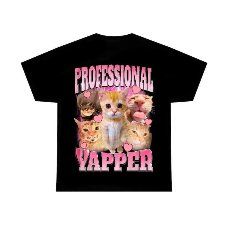 Professional Yapper Shirt, Funny cat tee, Cute graphic tees