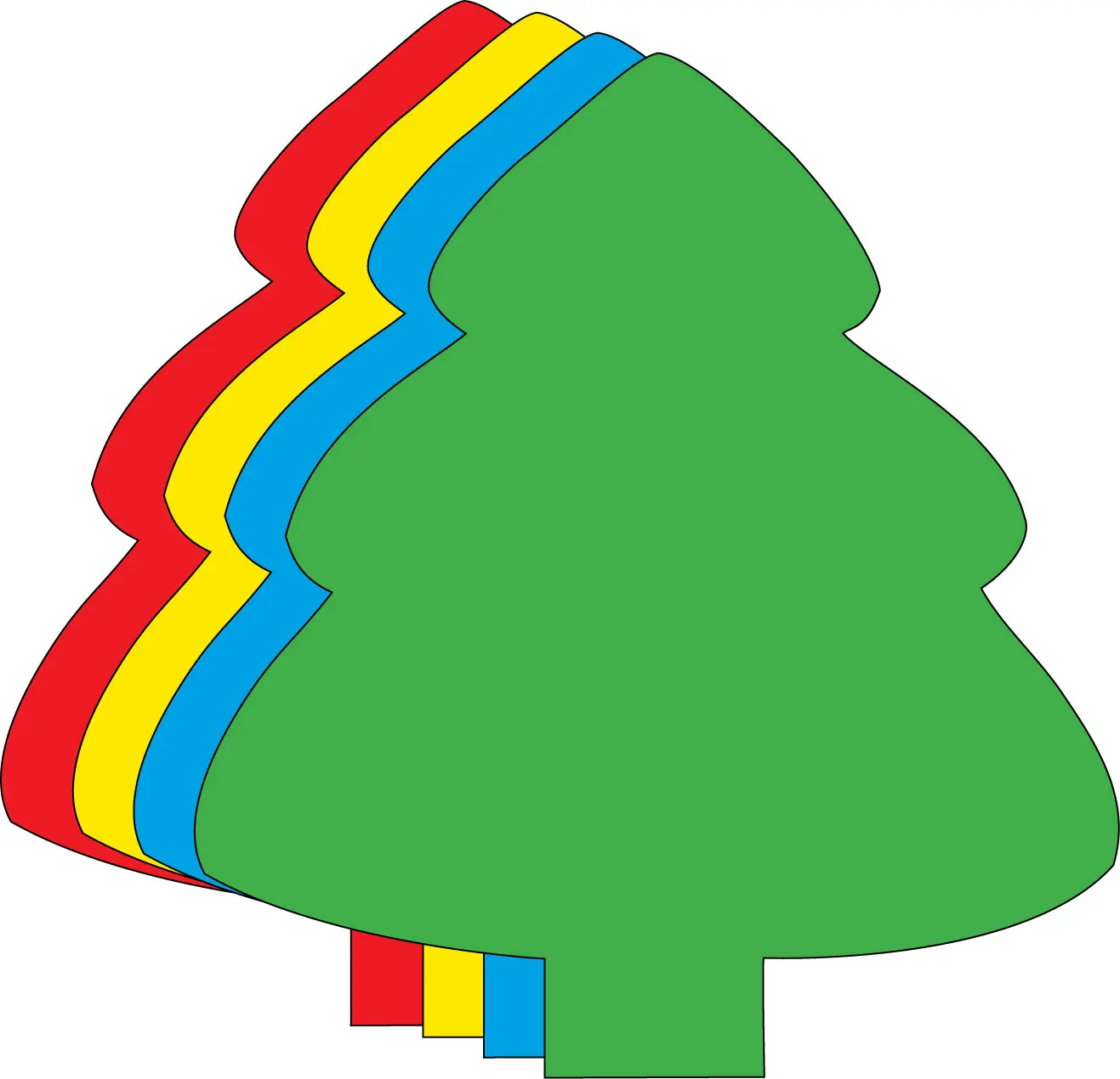 SHAPES ETC. Large Multicolor Creative Foam Cut-Outs - Assorted Evergreen Tree for Paint Projects, Home Decoration Supplies