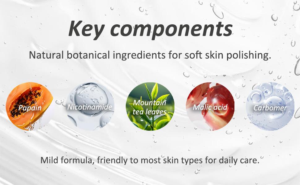 CORACODE Triple Enzyme Exfoliating Gel - Green Tea Aqua Peel Gel Tube, Gentle Face Scrub with Fruit Enzymes, AHA, BHA & Hyaluronic Acid, Hydrating Acne Care for Adults, Exfoliate for Smooth Skin Routine, 100ml