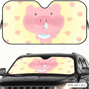 Cute pink pig Sun Visor Car Windshield Sun Shade UV Protection Heat Insulation Cover | Keeps Interior Cool Protects Dashboard | Foldable Universal Fit for Car SUV Truck