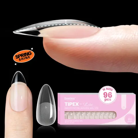 [Beetles] Tipex Lite Instant Apex Nail Extension Tips - 96 / 192 / 256 / 512Pcs Almond / Square / Stiletto / Coffin Manicure Gel Press ons Nail Art DIY Pre-Etched Full Cover Acrylic Tips for Flat & C-Curve Nails | DIY Gift, Stylish Acrylic Nails, Diy Nail