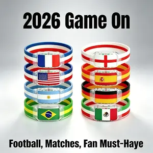 LED Glow Flag Silicone Wristbands USA Mexico France Argentina Germany Spain England Brazil, Side Switch Light Up Bracelets, Waterproof Luminous Patriotic Flag Wrist Band, Soccer Party Glow Accessories, Soft Silicone Bracelet, Fan Gift for Men Women Kids