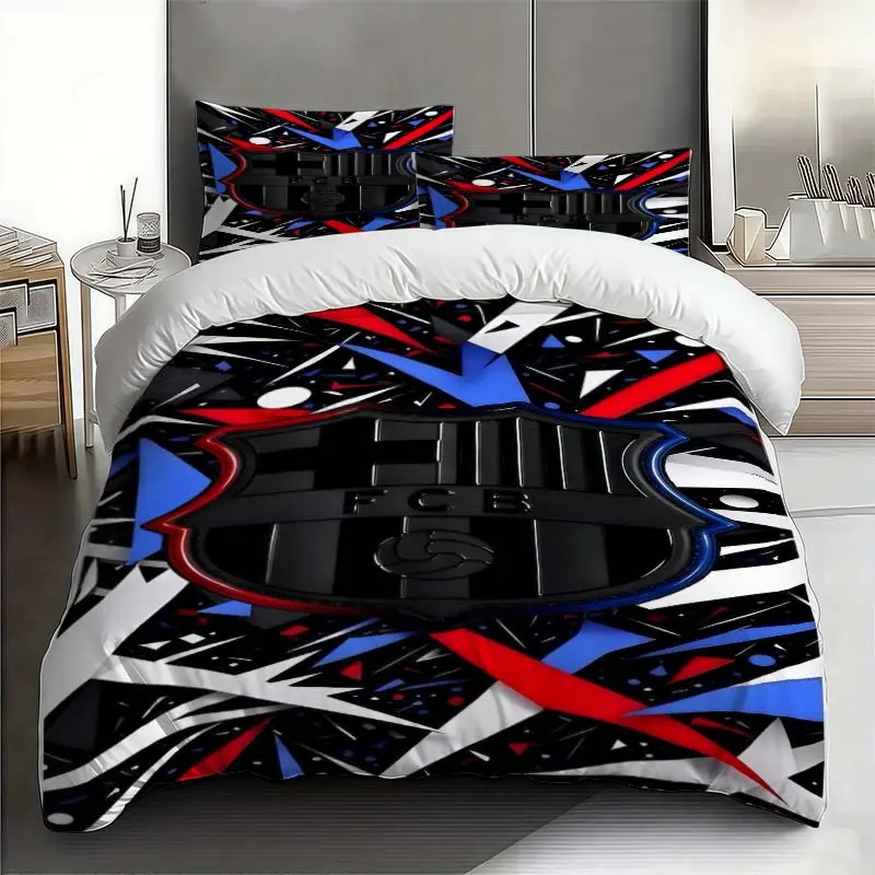 3-Piece Barcelona Art Pattern Bedding Set - Soft Comfortable Duvet Cover Set, All Seasons Use, Ideal for Bedrooms & Dormitories, Great Christmas Gift for Loved Ones, Includes 1 Duvet Cover & 2 Pillowcases
