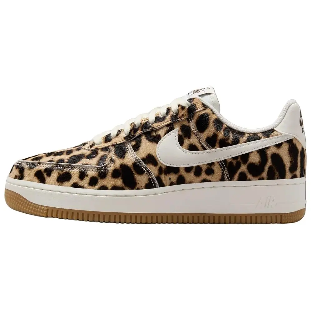 Nike Air Force 1 Low Cheetah Print Stylish Comfortable Durable Non-slip Skate Shoes Black Women's IB7695-200