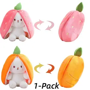 20cm/7.87in Bunny Plush Toy, Cosplay Strawberry Carrot Rabbit Pillow, Unisex Valentine's Day & Easter Gifts, S M L Xl Xxl Sizes