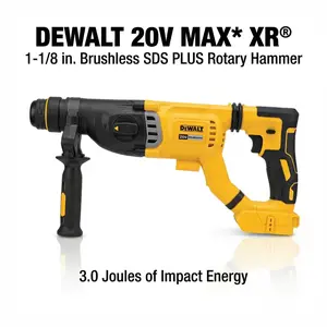 Dewalt DCH263 20V Max SDS Rotary Hammer – 3.0J Hammer Energy, Drills Concrete 28mm / Wood 30mm / Metal 13mm – Brushless Motor for Job Site Use