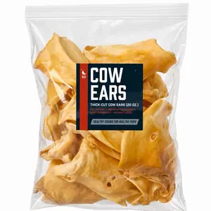 Thick-Cut Cow Ears (20oz./~9-10Ears) 100% Natural Dog Chew Treat - Healthy, High Protein Dog Snacks