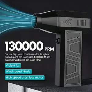 13000000RHP High Power Violent Fan, 4-Gear Adjustable Cordless Air Blower, 2-in-1 Suction & Blowing Mini Dust Blower, Rechargeable Portable Turbo Blower for Car Detailing Outdoor Yard Home Office Debris Clean