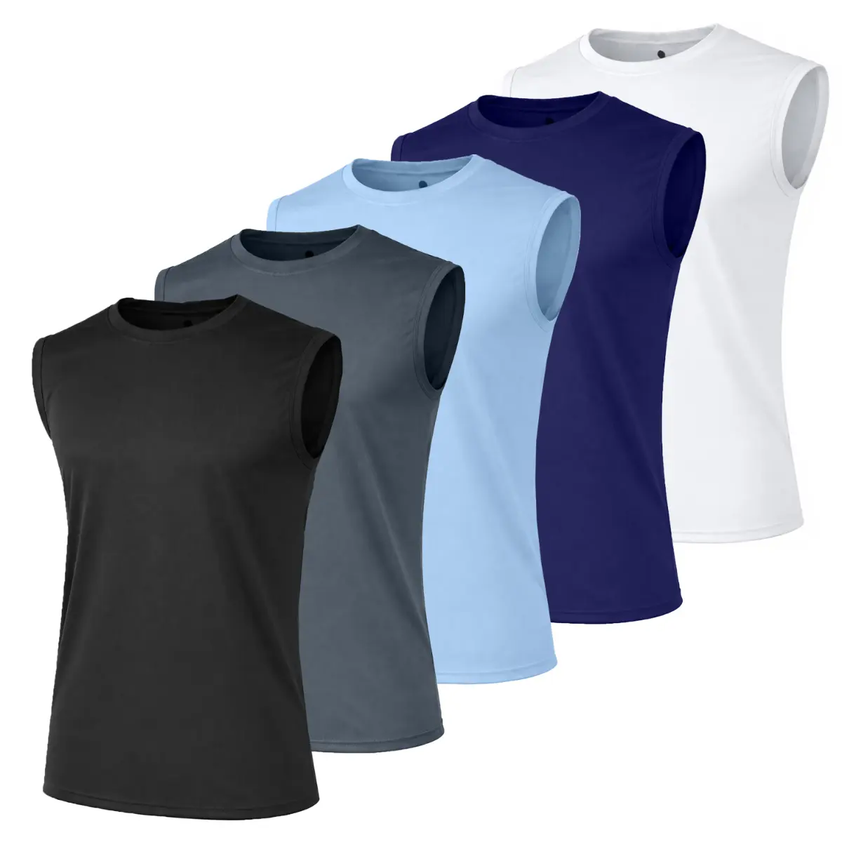 (Muscle Tee)Black-Charcoal-L.Blue-Navy-White