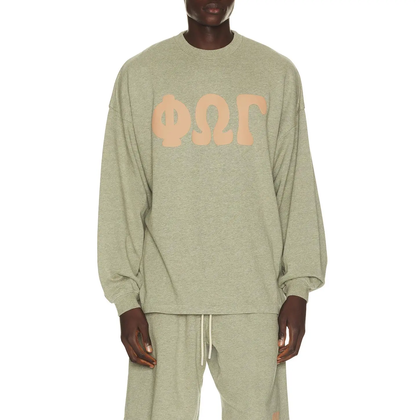 Fear of God ESSENTIALS Merch Long Sleeve Tee in Washed Seal Heather