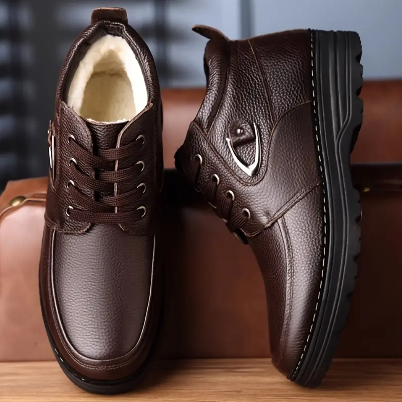 Warm Men's Business Comfy Shoes With Velvet