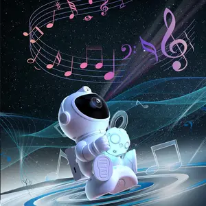 Astronaut Design Projector Night Light, 2 in 1 Astronaut Projector with BT Speaker, USB Rechargeable Novelty Lighting for Bedroom, Home Theater, Party, Starry Sky Lights, Music Lights