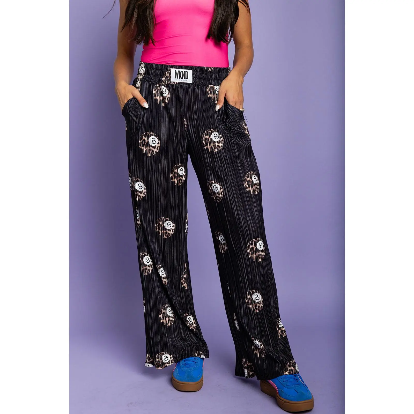 She's Lucky 8 Ball Plisse Pants