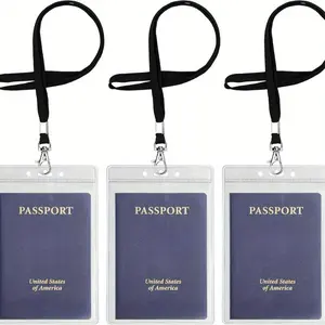 Extra Large Ultra-Thin Transparent Durable PVC Passport Protector Travel Document Holder Soft Quality Exhibition Work ID Bus Card Campus ID ID Card Holder Student Card Passport Card Holder