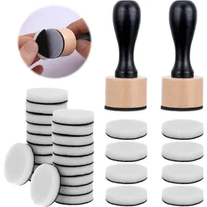26 Pack Mini Round Ink Blending Tool with Foams Set Includes 24PCS Replacement Refill Sponge for Scrapbooking Craft Stamp No More Inky Fingers