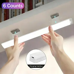 6-Pack Wireless LED Motion Sensor Night Light, USB Rechargeable Magnetic Stick-On Lamp for Kitchen, Closet, Wardrobe, Aisle, Room, Kitchen Accessories,summerwins