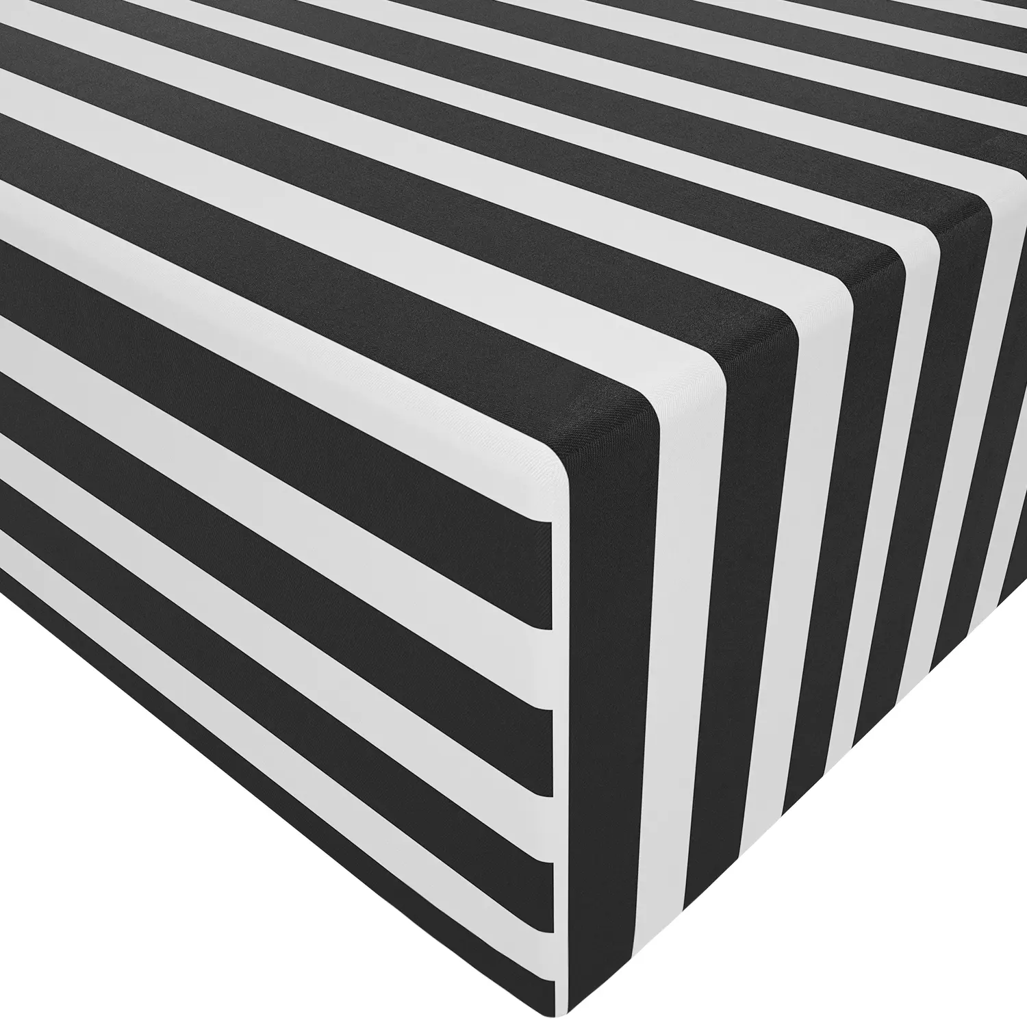 Brushed Microfiber Striped Fitted Sheet, 1800 Super Soft and Cozy, Wrinkle, Fade, Stain Resistant Deep Pocket Fiteed Bed Sheet Only, Black and White