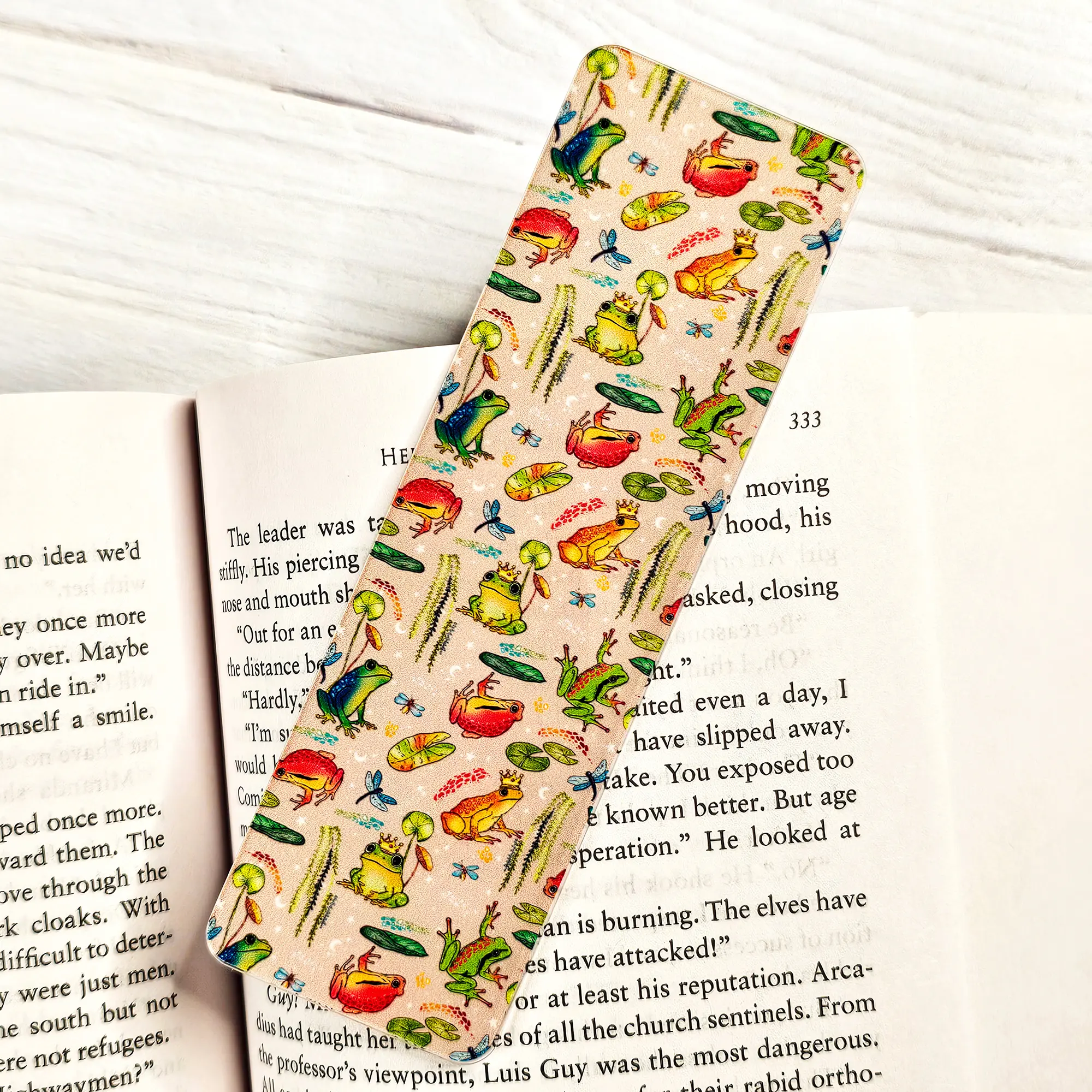 Crowned Frogs - UV Printed Acrylic Bookmark