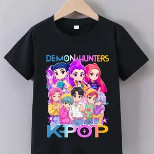 Youth And Adult Kpop Demon Hunters Jinu Manga Graphic Tee, Kpop Demon Hunters T-shirts for Teens short Sleeve Cartoon Print