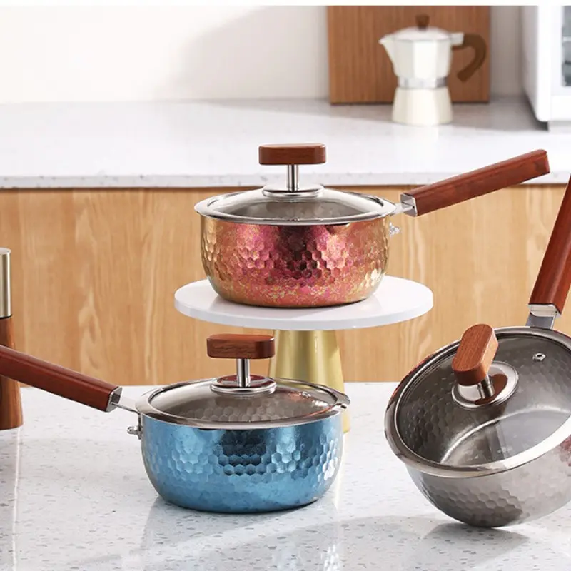 Pure Titanium Baby Food Pot, No Coating One-Piece Multi-Functional Thick Small Milk Pot, Healthy Kitchen Utensils, Versatile Cooking Tool