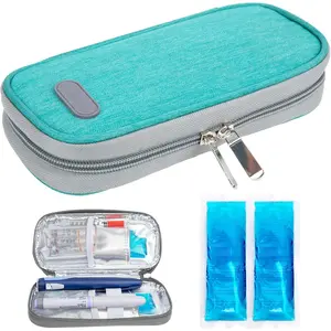 TSA Approved Insulin Cooler Travel Bag, Insulated Medication Storage Case with 2 Reusable Ice Packs