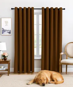 Blackout Thermal Curtains - 2 Panel, Noise Reducing, Smooth Polyester Fabric, Easy to Install, Ideal for Living Room & Bedroom and Officces