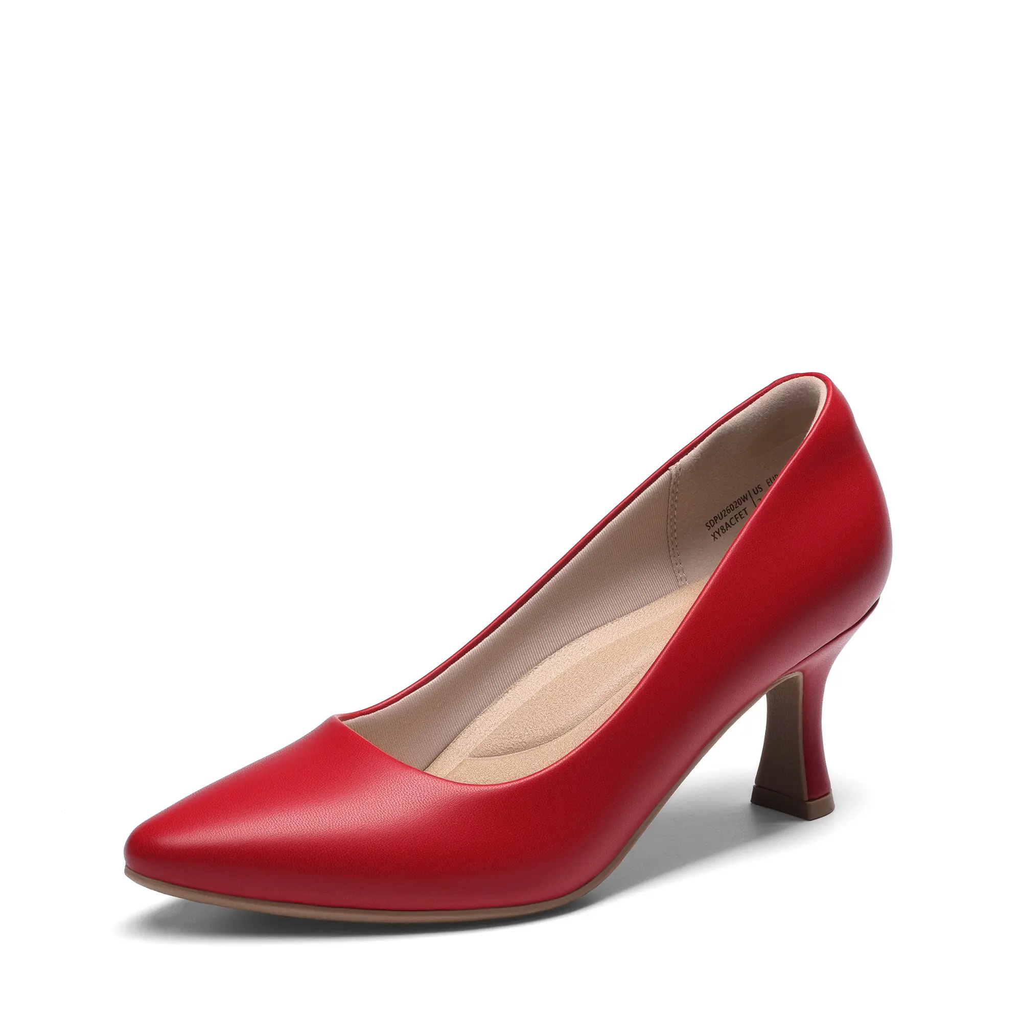 Dream Pairs Women's Fashion Pointed Toe Pumps - Low Heel (1-3 cm) Kitten Heels with Arch Support, Breathable Cushioned Memory Foam Footwear for Business, Commuting, Office Work, Padded Heel