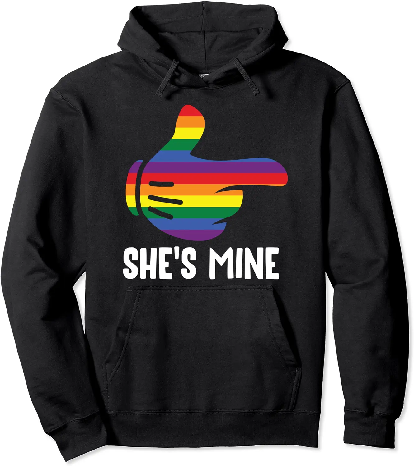 She's Mine Lesbian Couple Rainbow LGBT Pride Matching Funny Pullover Hoodie - Antoniojo Shop 91B07YTHS11F