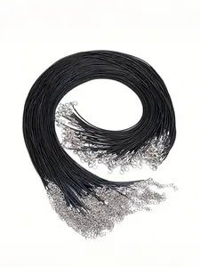 50pcs Wax Cord Necklace Chain, 1.5mm Diameter, 45cm (18 Inch) Leather Rope for DIY Jewelry Making, Pendant String Accessories