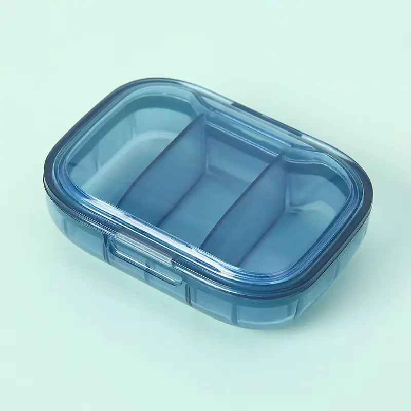 Small Pill Box Travel Organizer for Pocket Purse Portable Medicine Vitamn Container and Supplement Storage