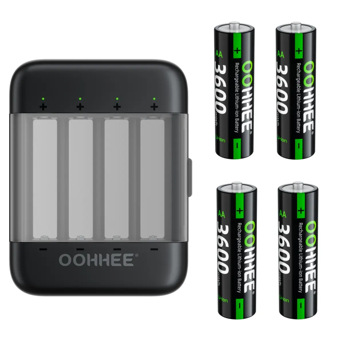 4PCS AA 3600mWh 1.5V Rechargeable Lithium Battery with Thin Charging Storage Box 4PCS AA 3600mWh 1.5V Rechargeable Lithium Battery with Thin Charging Storage Box