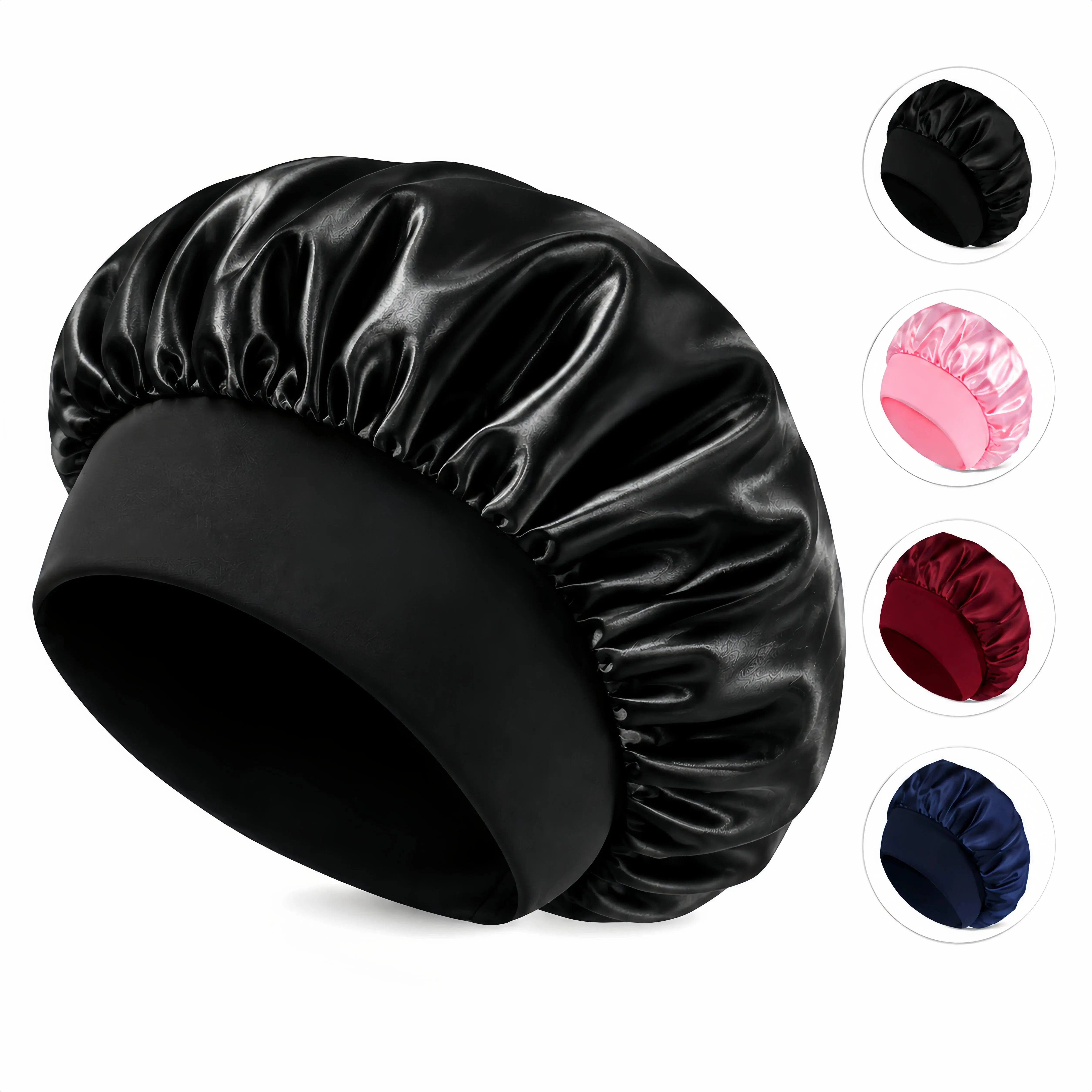 1pc Luxurious Adjustable Satin Sleeping Bonnet with Broadband High Elasticity Band, Unisex Night Hair Care Protection Cap (Suitable for Men & Women’s Hair Care Needs), Comfortable Home Use Night Sleep Headcap, Hair Care Wrap, Hair Bonnets