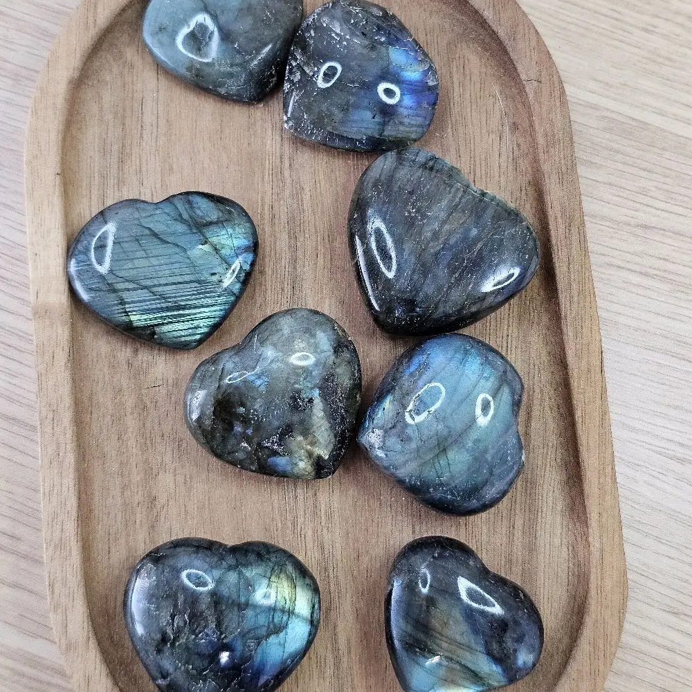 Labradorite Heart Carvings