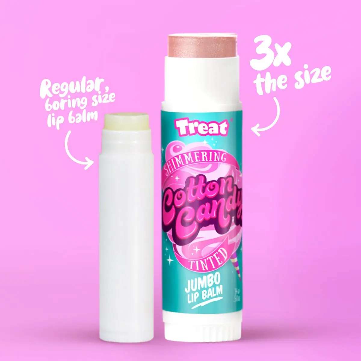Shimmering Cotton Candy Tinted Jumbo Organic Lip Balm
