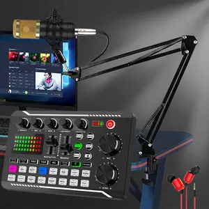 F998 Podcast Equipment,Podcast Audio Interface with DJ Mixer Effects, Voice Changer with Sound Effects for Audio Mixer Condenser PC Gaming MicPS4 PS5 Karaoke Tiktok YouTube Live Streaming Record Gaming
