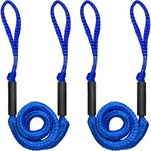 4-5.5FT Boat Bungee Dock Line, Marine Mooring Rope with Slide Tube, Stretchy Anchor Line for Docking Pontoon, SeaDoo, Bass Boat, Jet Ski, Kayak, Watercraft, PWC