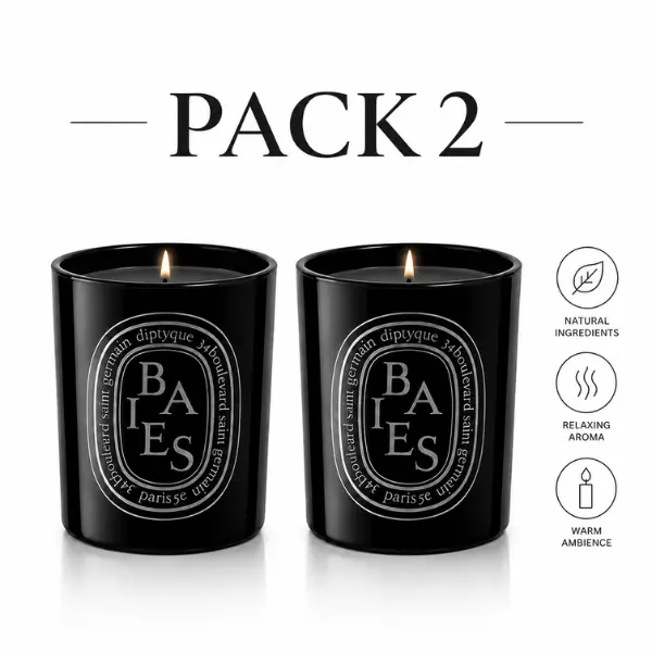 Diptyque Baies Black Candle 10.2 oz – Luxury Scented Candle & Elegant Home Fragrance