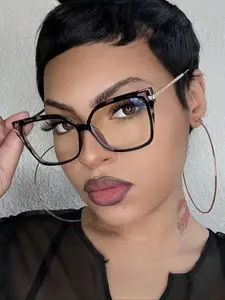 Retro Leopard Pattern Cat Eye Frame Eyeglasses, Anti-blue Light Eyeglasses for Women & Men, Fashion Eyeglasses for Work, Daily Decor, Perfect for Student Daily Use, Trendy Frames, Fashionable Frames Glasses