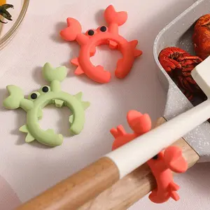 2Pcs Cute Crab Design Silicone Spatula Holders, 2.5in Mini Kitchen Heat-resistant Spatula Rack Spoon Rest Holder Steam Releaser, Cooking Accessory for Home Chefs, Cooking Accessories Gifts