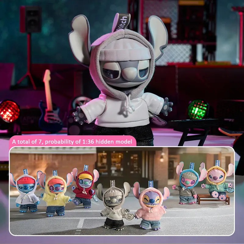 Disney Stitch Cartoon Unisex Street Wear Blind Bag - Unbox Surprise Excitement, 1:6 Odds Add Thrill, Cute Collectible Random Plush Charms, Trendy Backpack Hangers, Keychains, Birthday Gifts