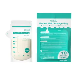 10pc/30pc/100pc Breast Milk Storage Bags, 150ML Breastmilk Pumps, Space-Saving Flat Design, Self-Standing Zipper Closure