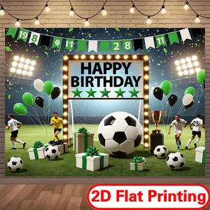 2D Flat Printing Polyester Banner Backdrop, Party Decor Wishing Banner, Supplies for Happy Birthday, Family Holiday Photo Shoots